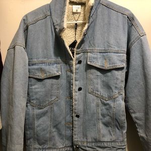 NEW WITH TAGS! Fleece lined jean jacket
